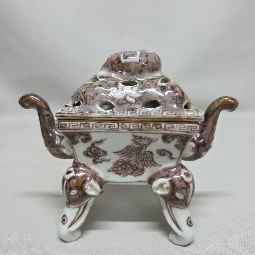 [BUNJANG] Chinese Porcelain Red Glaze Censer / 중국도자기 유리홍 향로