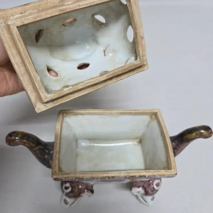 [BUNJANG] Chinese Porcelain Red Glaze Censer / 중국도자기 유리홍 향로