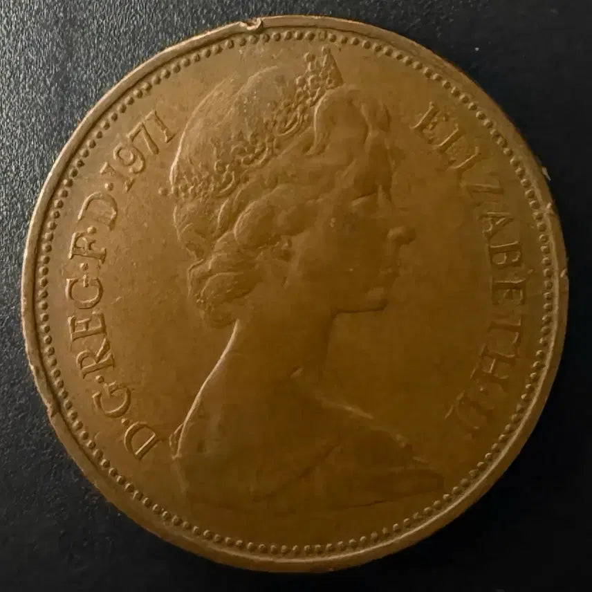 [BUNJANG] 1971 United Kingdom 2 Pence Coin / 1971년 영국 뉴 2펜스 동전 w1537