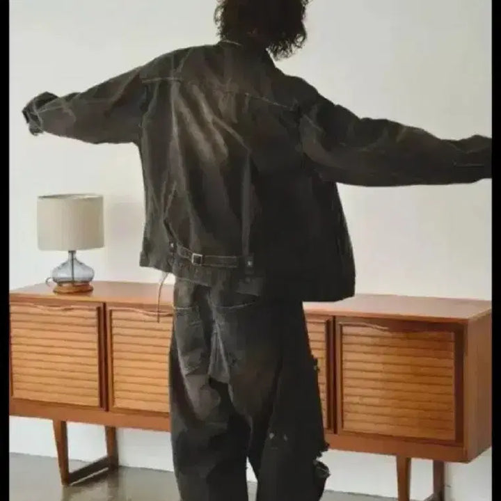 [BUNJANG] Hanabi Camphor Wood 1st Generation Washed Trucker Jacket (M) / camphor wood 1세대 워싱 트러커 자켓 m사이즈 하나비 캠퍼우드