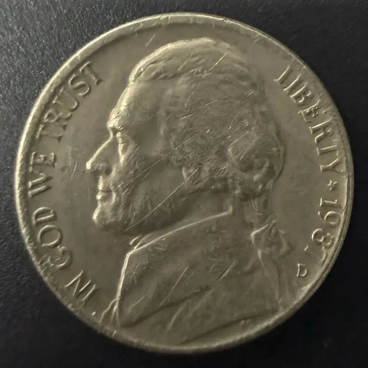 [BUNJANG] 1987 United States Jefferson Nickel Coin / 1987년 미국 제퍼슨 5센트 동전 w1550