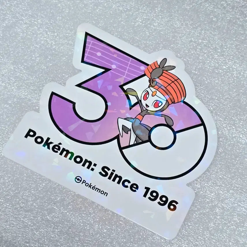 [BUNJANG] Pokemon 30th Anniversary Logo Meloetta Sticker / 포켓몬 30주년 로고 스티커 개별판매 줄뮤마 곤율랭 메로엣타 루주라