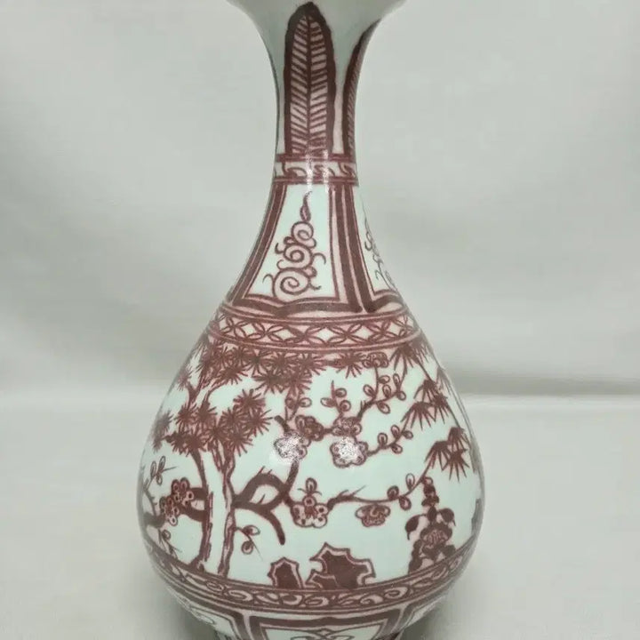 [BUNJANG] Chinese Porcelain Jade Red Ohochun Vase / 중국도자기 유리홍 옥호춘병