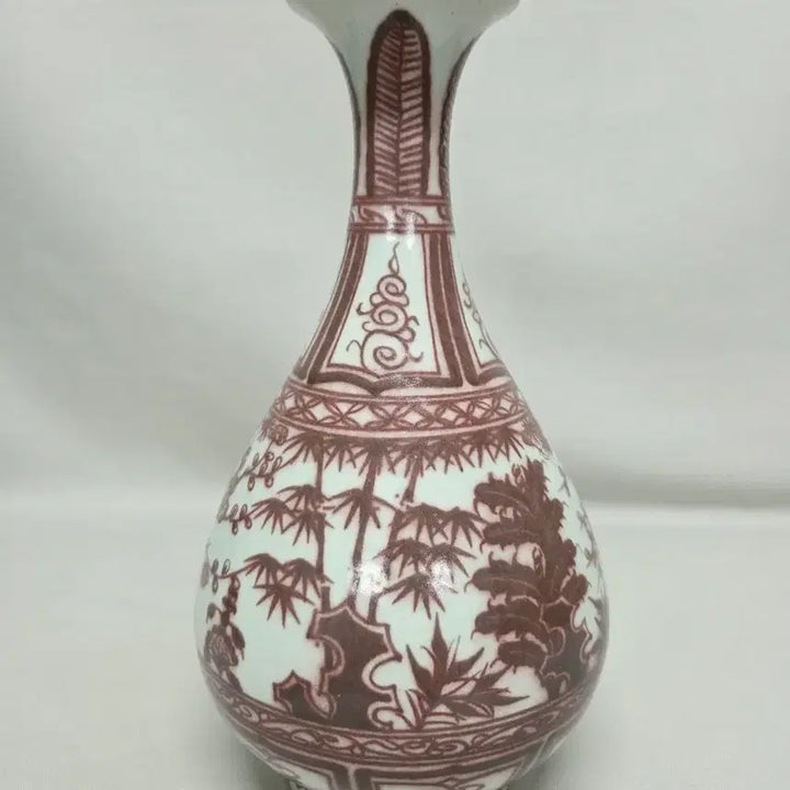[BUNJANG] Chinese Porcelain Jade Red Ohochun Vase / 중국도자기 유리홍 옥호춘병