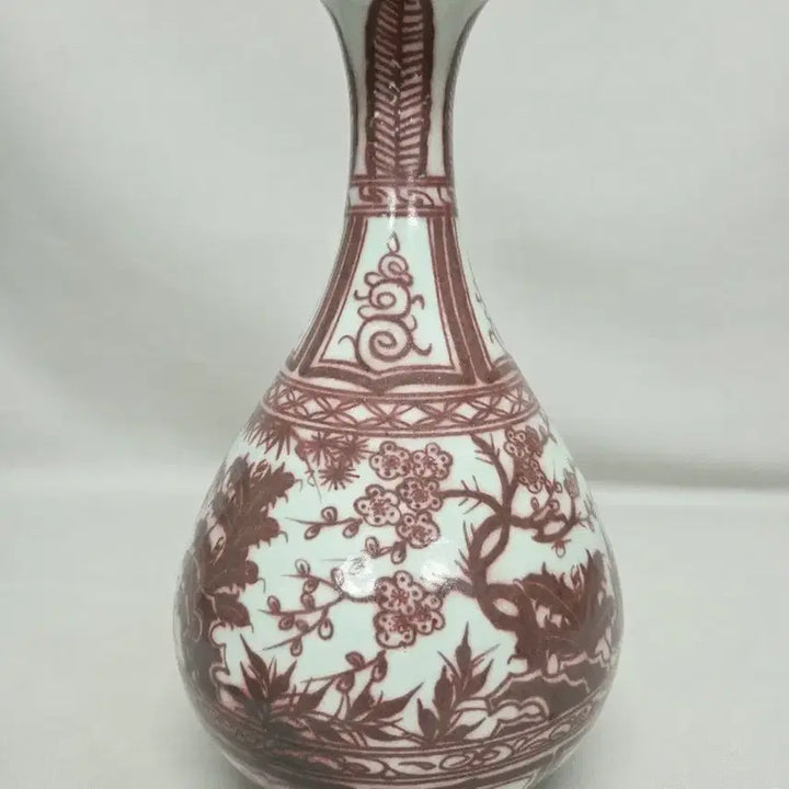 [BUNJANG] Chinese Porcelain Jade Red Ohochun Vase / 중국도자기 유리홍 옥호춘병