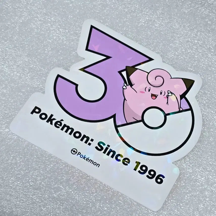 [BUNJANG] Pokemon 30th Anniversary Logo Sticker - Clefairy / 포켓몬 30주년 로고 스티커 삐삐