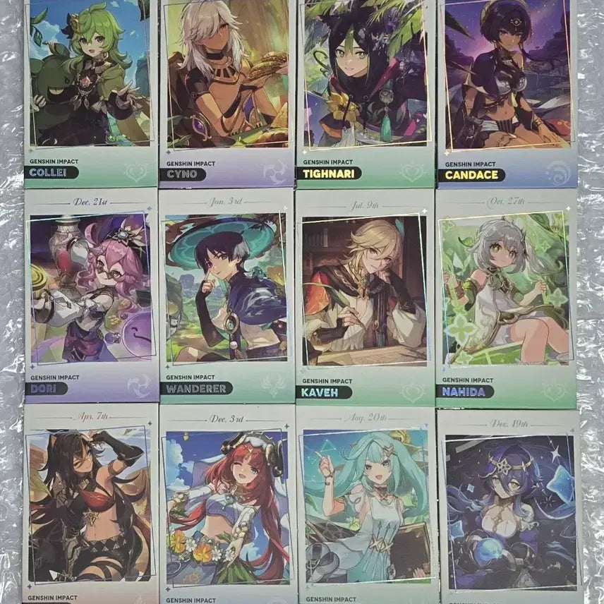 [BUNJANG] Genshin Impact Mega Coffee Photocard Bundle Set / [일괄] 원신메가커피포카 방랑자카베나히다닐루사이노타이나리레일라파루잔콜레이