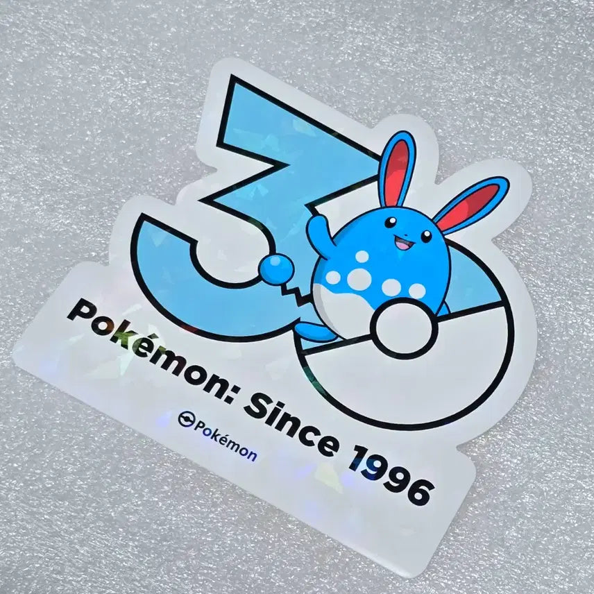 [BUNJANG] Pokemon 30th Anniversary Marill Logo Sticker / 포켓몬 30주년 로고 스티커 마릴리