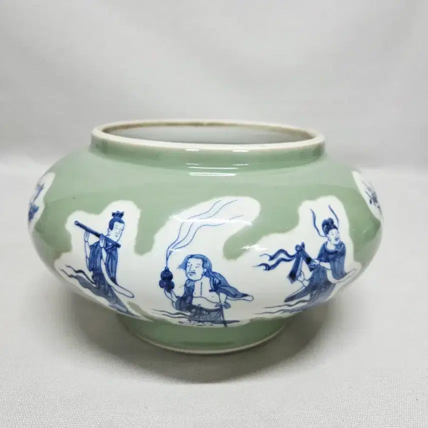 [BUNJANG] Douchingyou Celadon Porcelain with Blue and White Figure Painting / 중국도자기 두청유