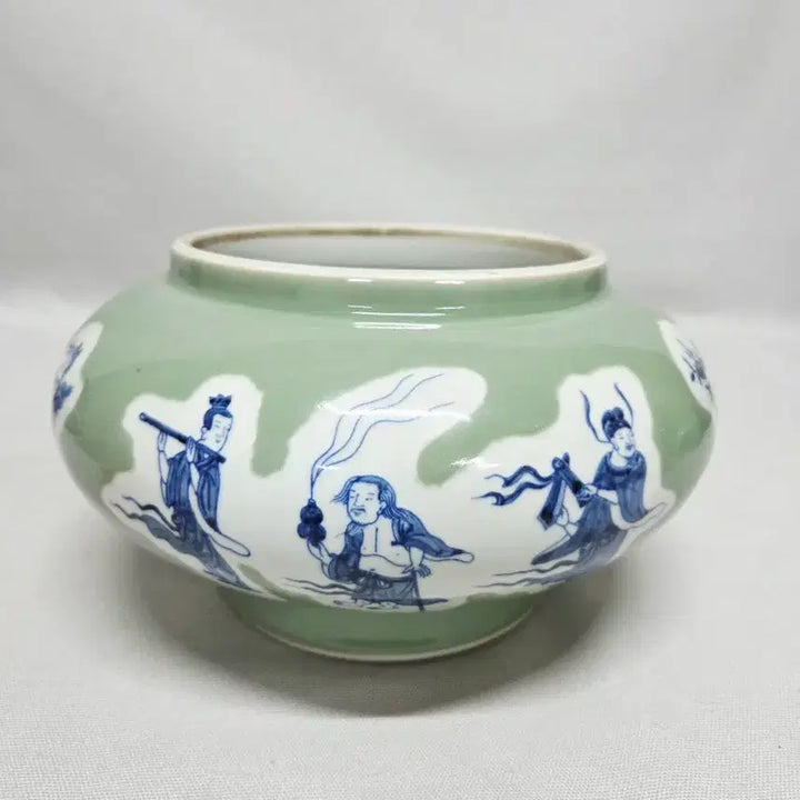 [BUNJANG] Douchingyou Celadon Porcelain with Blue and White Figure Painting / 중국도자기 두청유