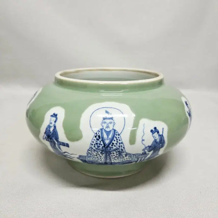 [BUNJANG] Douchingyou Celadon Porcelain with Blue and White Figure Painting / 중국도자기 두청유