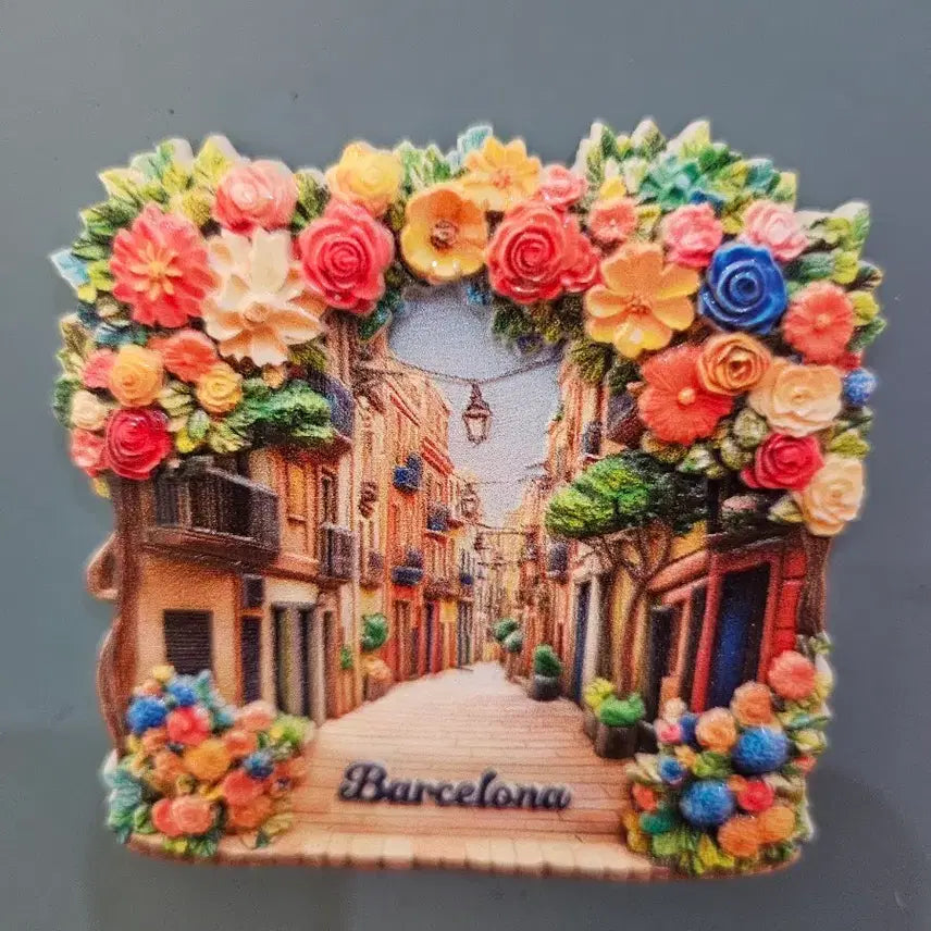 [BUNJANG] Barcelona Floral Refrigerator Magnet / 바르셀로나 꽃 장식 냉장고 자석 냉장고마그넷