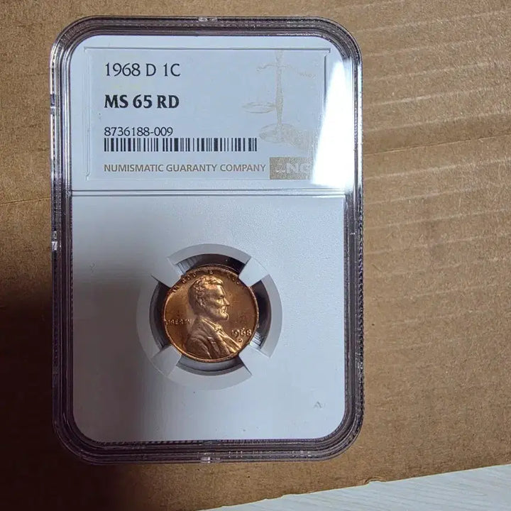 [BUNJANG] 1968-D Lincoln Penny MS 65 RD / 1968-D. 링컨페니