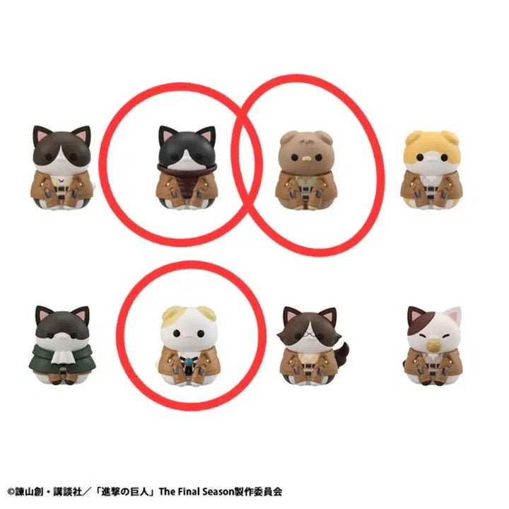 [BUNJANG] Attack on Titan Mega Cat Figure Bundle (Mikasa, Erwin, Jean) / 일괄3개)진격의거인 메가캣 피규어(미카사,엘빈,쟝)