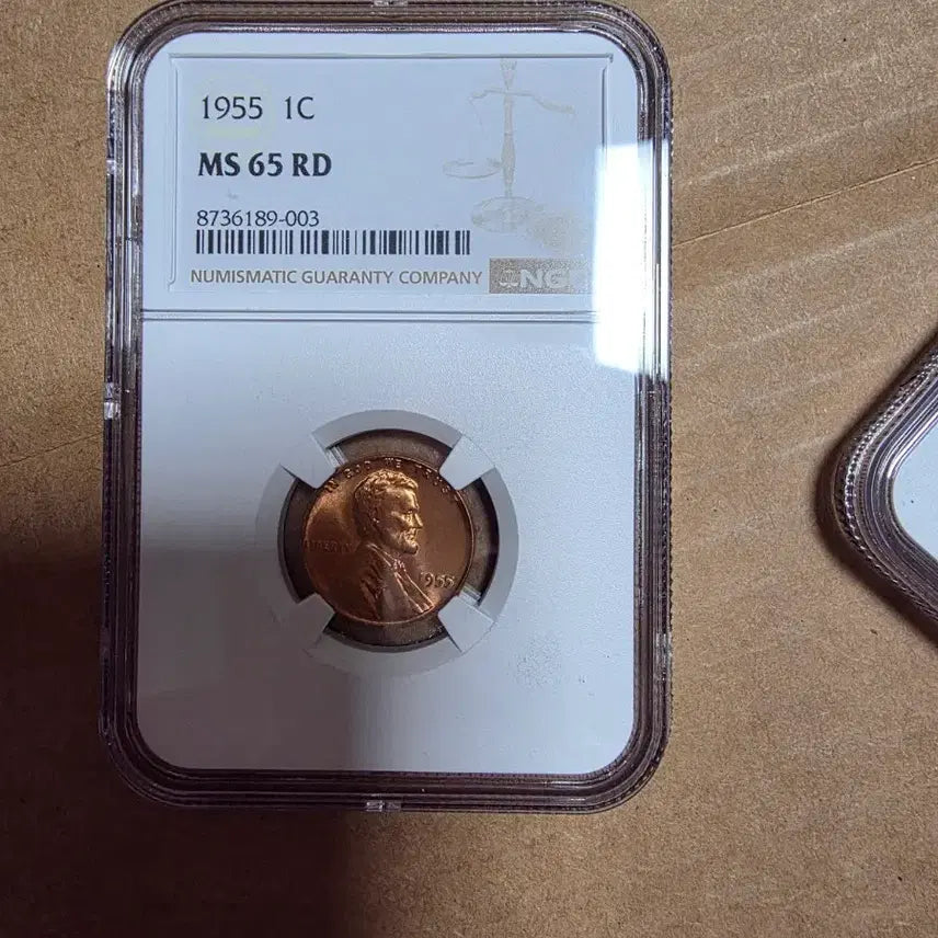 [BUNJANG] 1955 Lincoln Cent MS 65 RD Copper Coin / 1955년 65등급RD