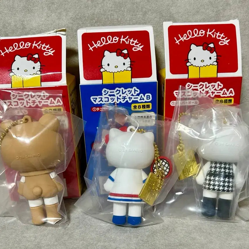 [BUNJANG] Sanrio Hello Kitty 50th Anniversary Keychain Bundle Set (3 Types) / 일괄 산리오 헬로키티 50주년 키링 3종