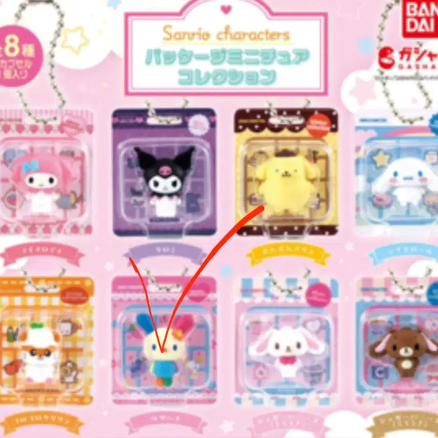 [BUNJANG] Sanrio Characters Package Charm Keyring Gacha - Usahana / 산리오 캐릭터즈 패키지 참 키링 가챠 -우사하나