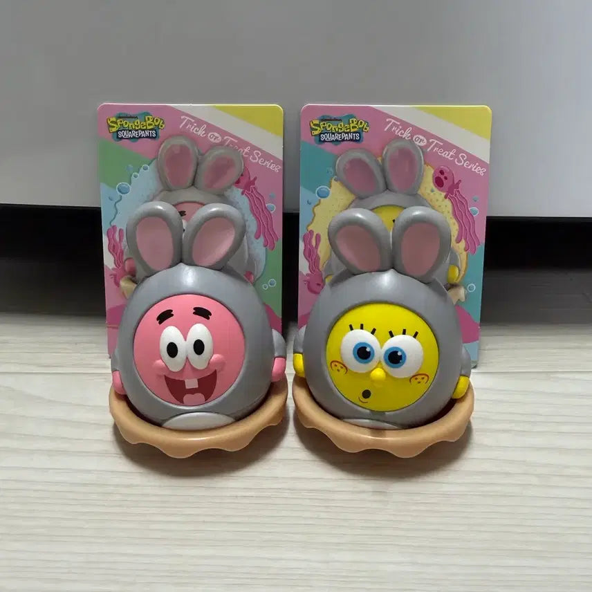 [BUNJANG] SpongeBob Trick or Treat Egg Toy Set (Rabbit) - 2 pcs (Unsealed) / 스폰지밥 트릭오어트릿 에그 오뚜기 - 토끼2개 세트(개봉)