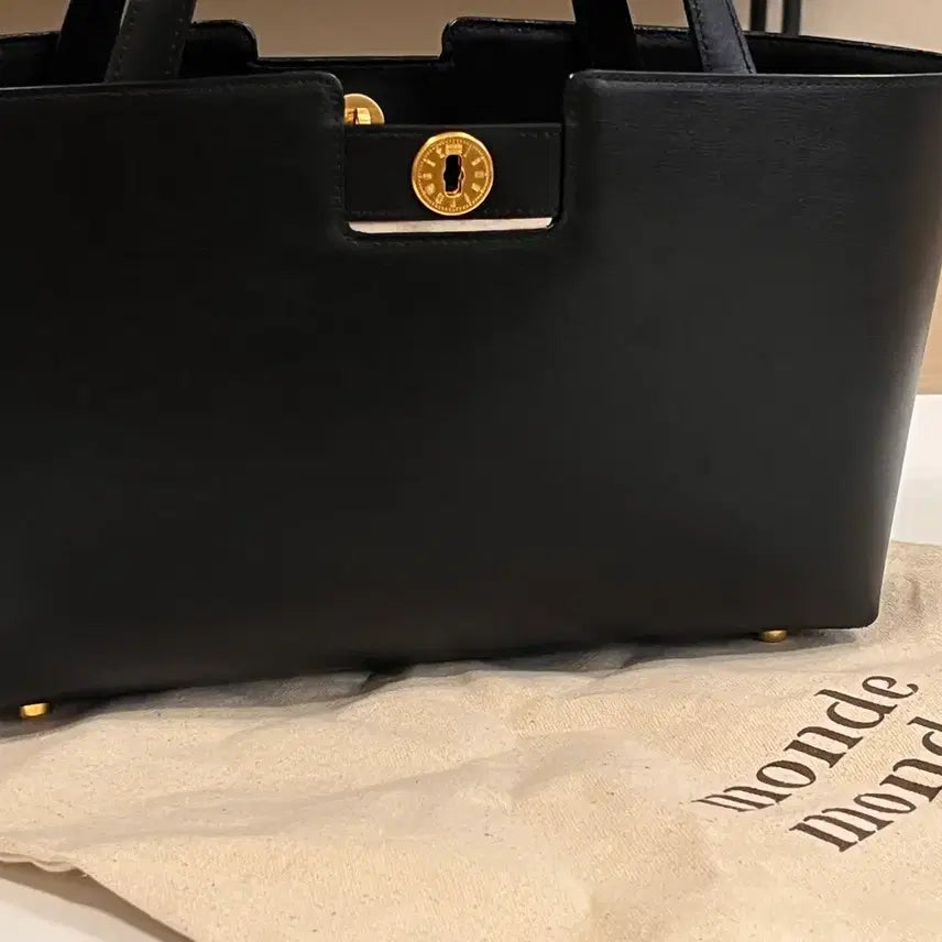 [BUNJANG] Monde Monde Time Tote Bag Black / 몽드몽드 타임 토트백 블랙