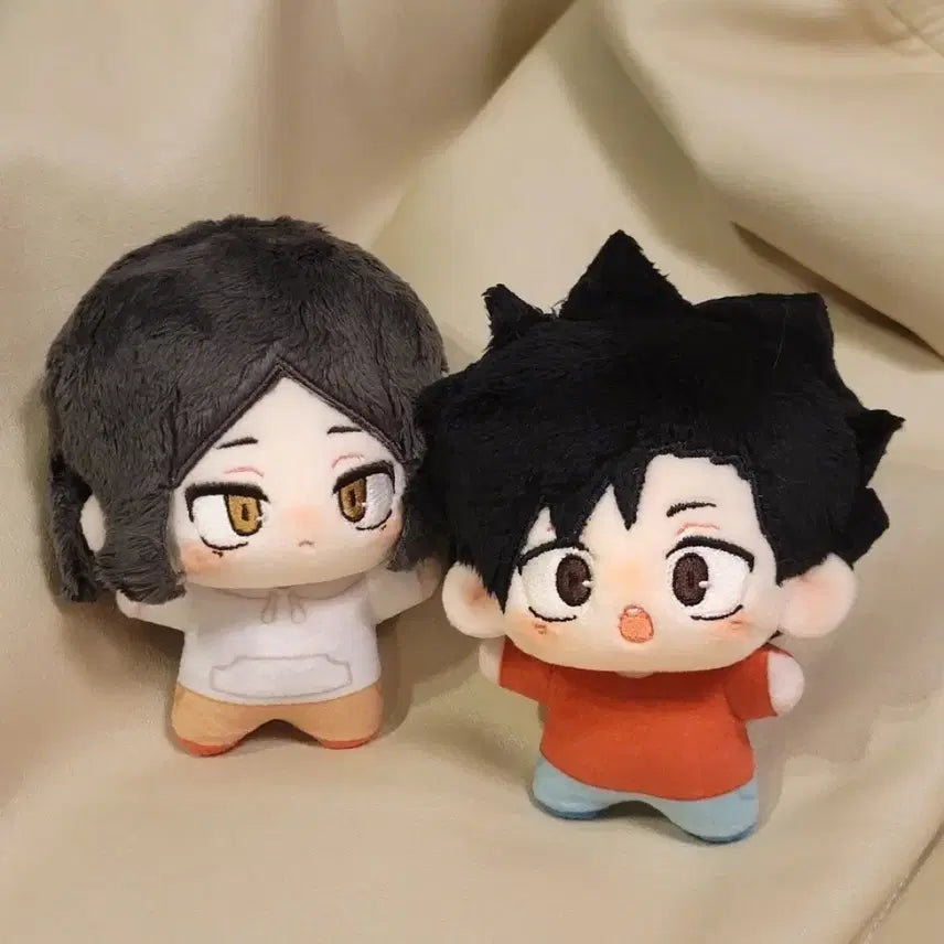 [BUNJANG] Haikyuu!! Chibi Kuroo &amp; Kenma 10cm Plush Doll Set (KuroKen) / 하이큐 치비 쿠로오 켄마 쿠로켄 비공식 10깅 10cm 솜인형 세트