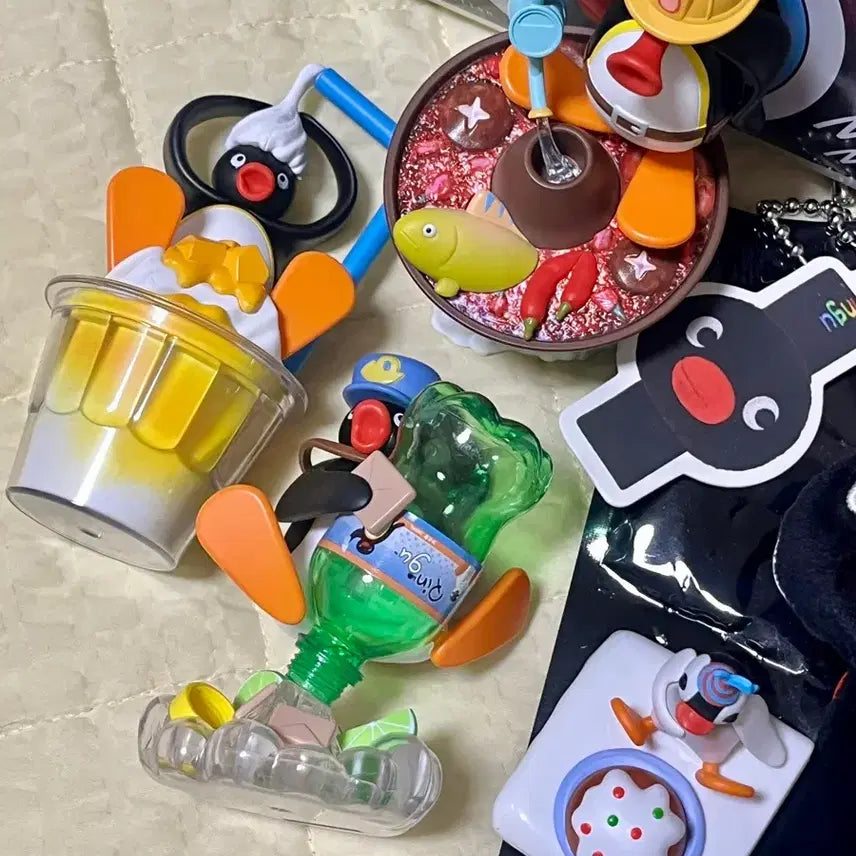[BUNJANG] Pingu 5 Types Figure Bundle Set / 핑구 피규어 5종 일괄