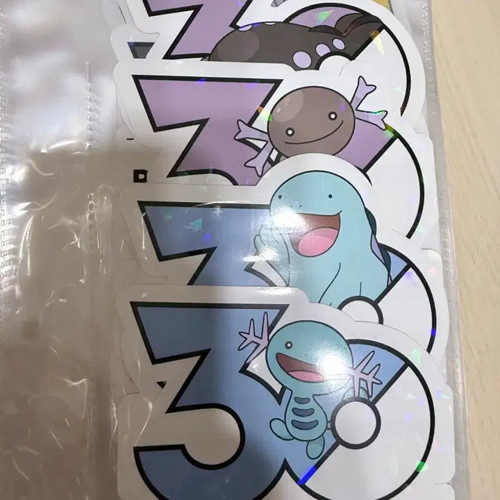 [BUNJANG] Pokemon 30th Anniversary Logo Stickers Nuo, Too, Upa Set / 포켓몬 30주년 스티커 누오 토오 우파 세트