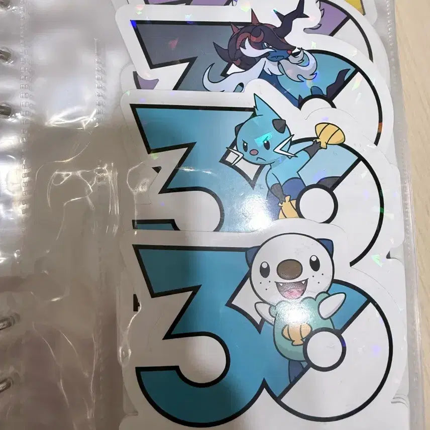 [BUNJANG] Pokemon 30th Anniversary Logo Sticker Oshawott Evolution Tree Set / 포켓몬 30주년 로고 스티커 수댕이 진화트리 세트