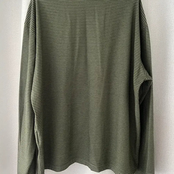 [SOLD OUT] 쿠어 다잉 핀 스트라이프 롱 슬리브 티셔츠 (워시드그린)