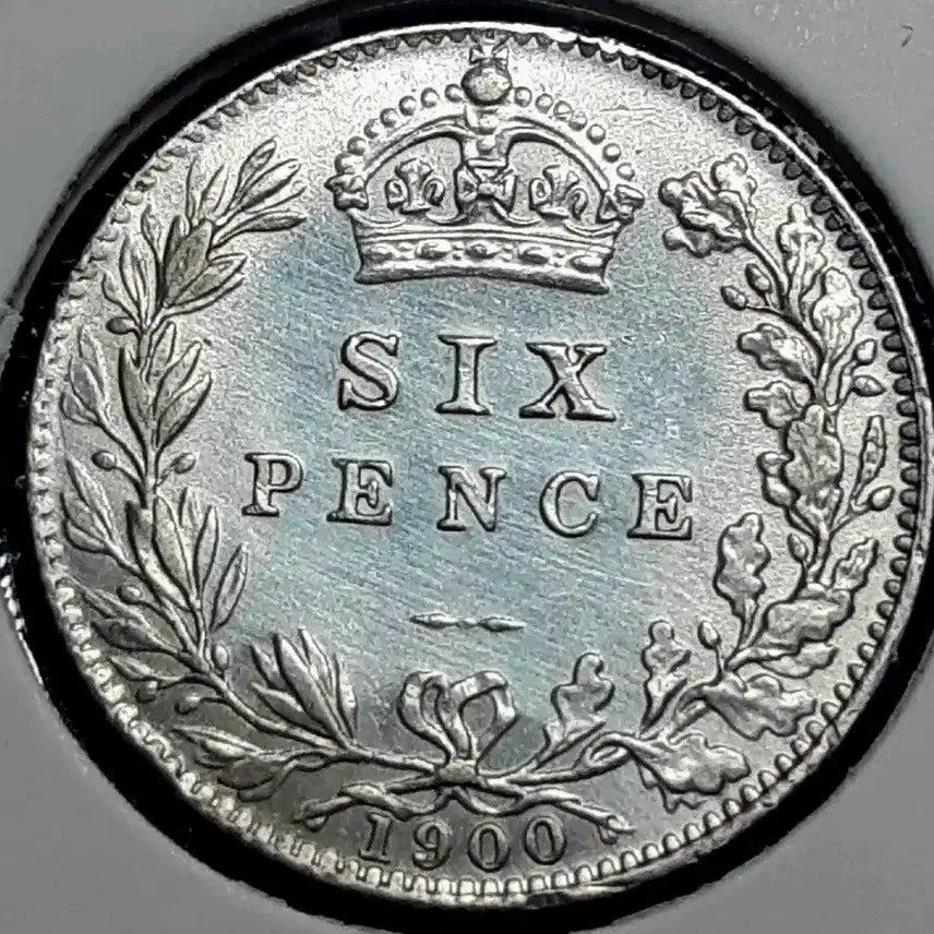 [BUNJANG] British 1900 Queen Victoria 6 Pence Uncirculated Silver Coin / [은화] 영국 미사용 1900년 빅토리아여왕 6펜스.외국주화 주화 화폐