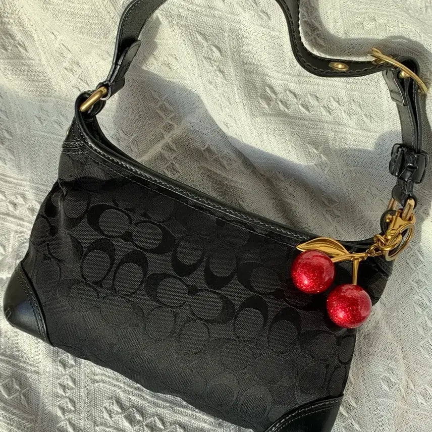 [BUNJANG] Coach All Black Fabric Shoulder Bag / SALE Coach 올블랙 패브릭 숄더백