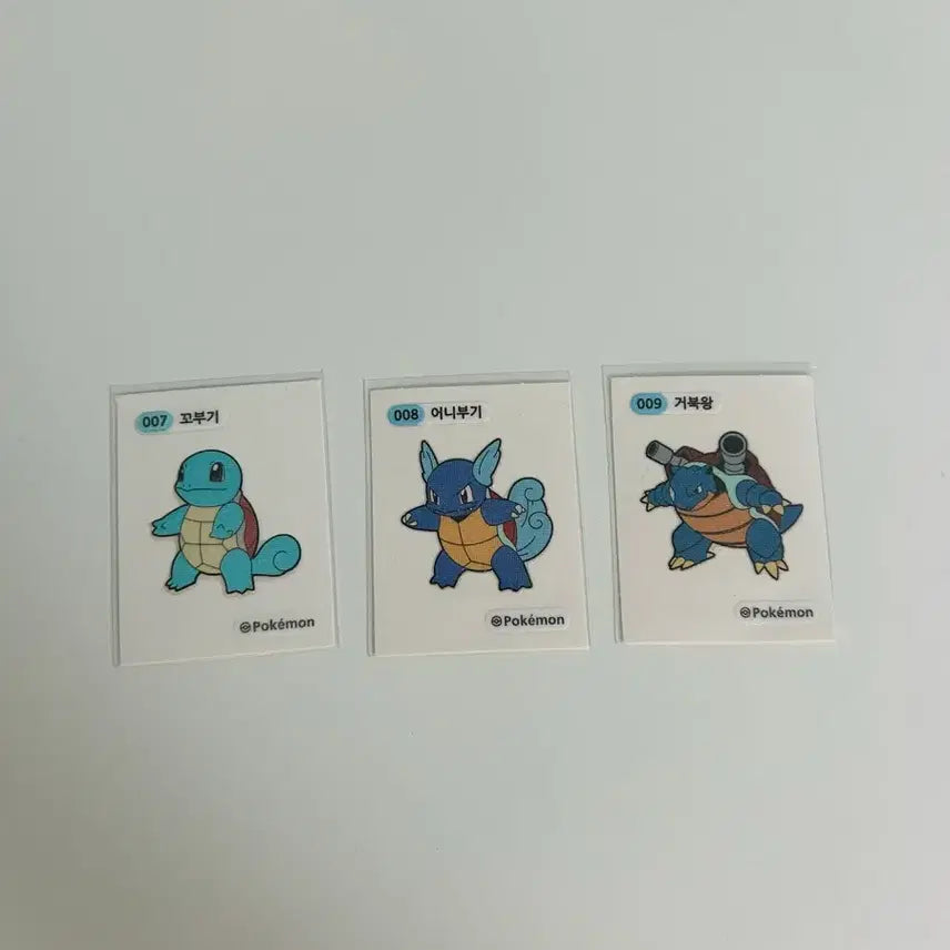 [BUNJANG] Pokemon Stickers 3-Piece Bundle Set / 일괄) 포켓몬 띠부씰 꼬부기 어니부기 거북왕