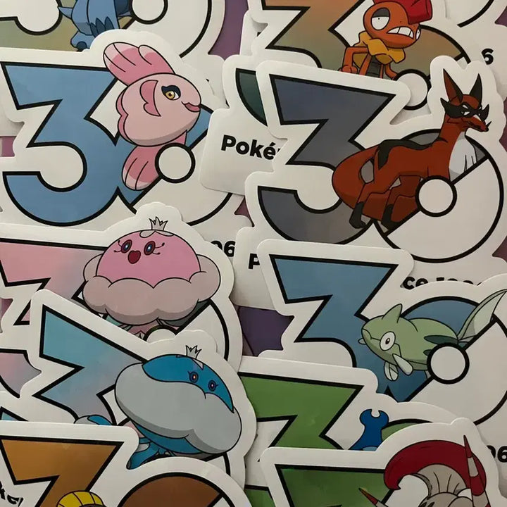 [BUNJANG] Pokemon 30th Anniversary Stickers Bundle Set (10 pcs) / 포켓몬 30주년 스티커 일괄 11장세트