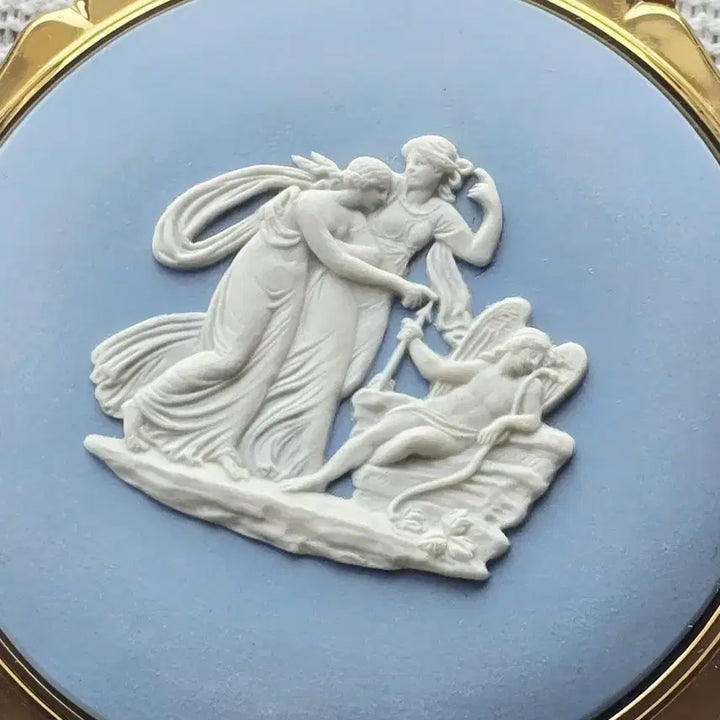 [BUNJANG] Wedgwood Jasperware Hand Mirror &amp; Powder Compact Case / 영국 웨지우드 제스퍼웨어 손거울겸 파우더 팩트 케이스, 콤팩트 미러.
