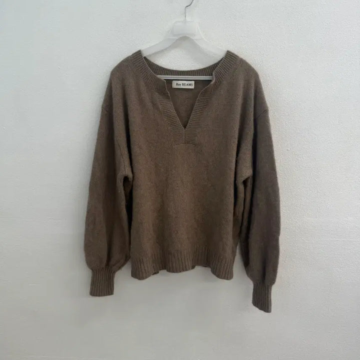 [BUNJANG] Ray Beams V-Neck Brown Knit Sweater L / ray beams 브이넥 브라운 니트 스웨터 L