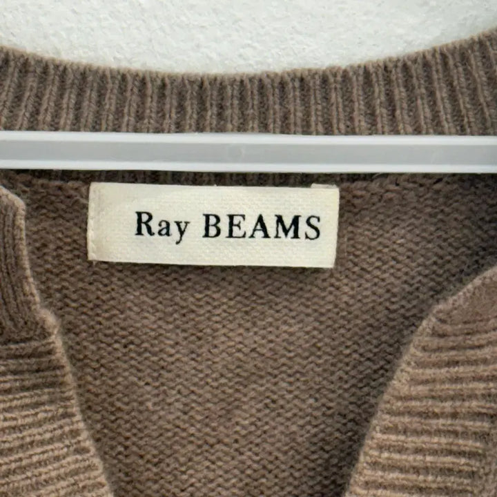 [BUNJANG] Ray Beams V-Neck Brown Knit Sweater L / ray beams 브이넥 브라운 니트 스웨터 L