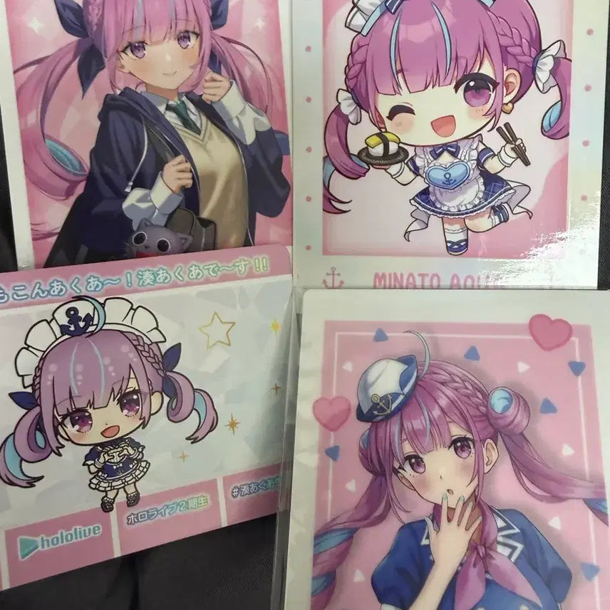 [BUNJANG] Hololive Minato Aqua 4 Types Photocard / 홀로라이브 미나토 아쿠아 포카 4종