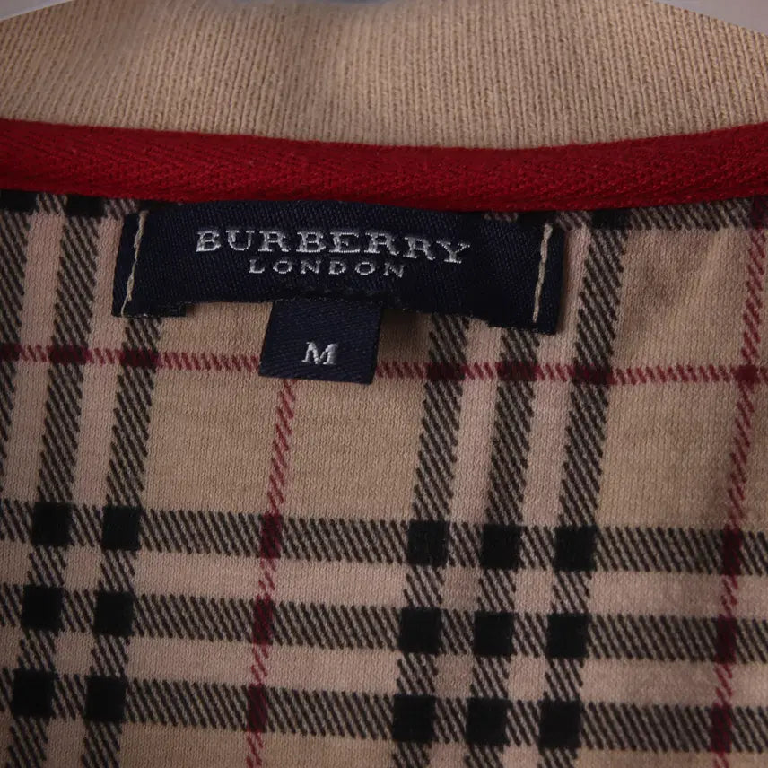 [BUNJANG] Burberry Nova Check Short Sleeve Polo Shirt M / 버버리 노바 체크 빈티지 반팔 폴로 셔츠 PK 카라티 (M)