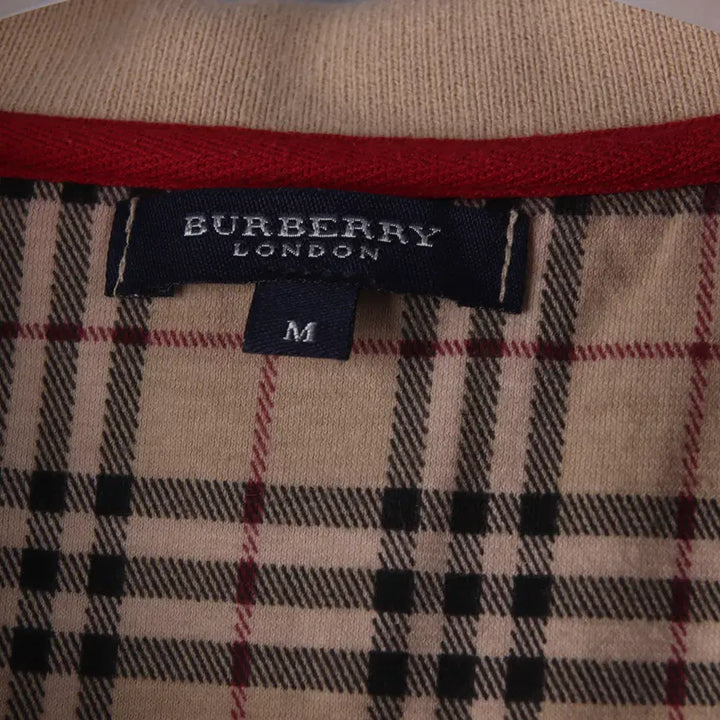 [BUNJANG] Burberry Nova Check Short Sleeve Polo Shirt M / 버버리 노바 체크 빈티지 반팔 폴로 셔츠 PK 카라티 (M)