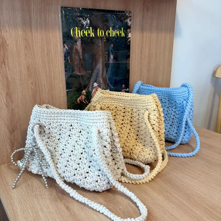[BUNJANG] Handmade 2-Way Knitted Bag / (3컬러) 핸드메이드 2way 뜨개가방 여름가방