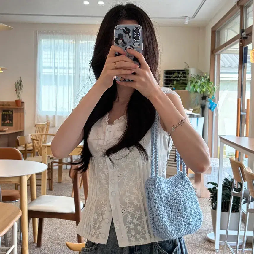 [BUNJANG] Handmade 2-Way Knitted Bag / (3컬러) 핸드메이드 2way 뜨개가방 여름가방