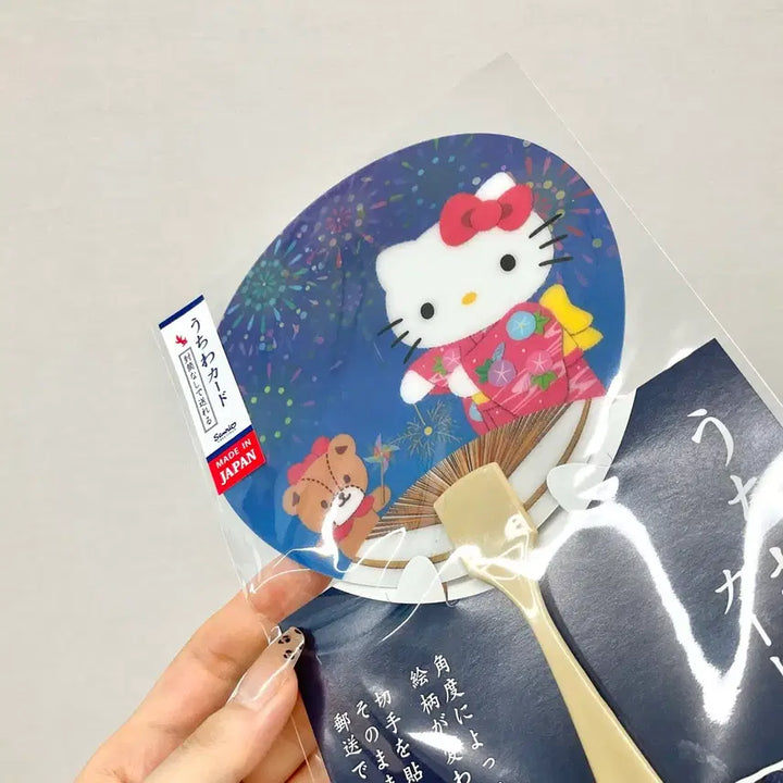 [BUNJANG] Sanrio Hello Kitty Japanese Festival Fan Message Card &amp; Stationery / 일본정품 산리오 헬로키티 마츠리 부채 메세지 카드 편지지