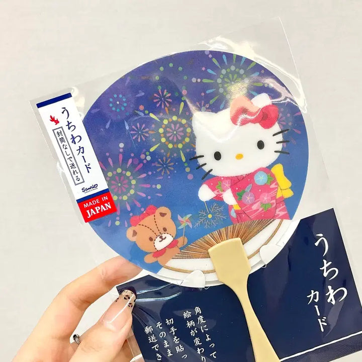 [BUNJANG] Sanrio Hello Kitty Japanese Festival Fan Message Card &amp; Stationery / 일본정품 산리오 헬로키티 마츠리 부채 메세지 카드 편지지