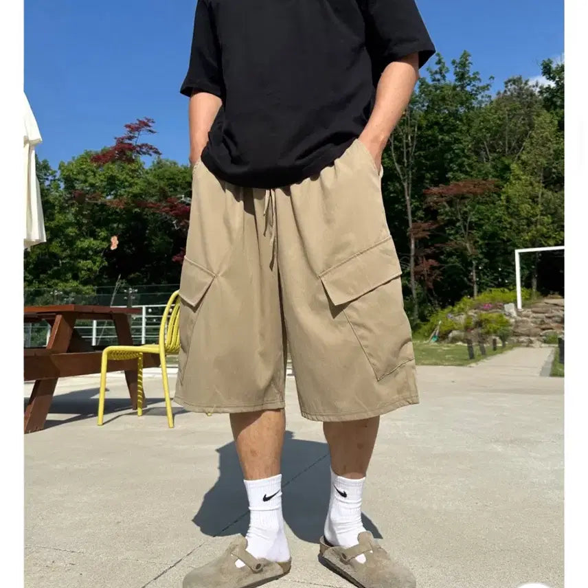 [BUNJANG] Cargo Bermuda Shorts Beige / (새제품) 카고 버뮤다팬츠 베이지