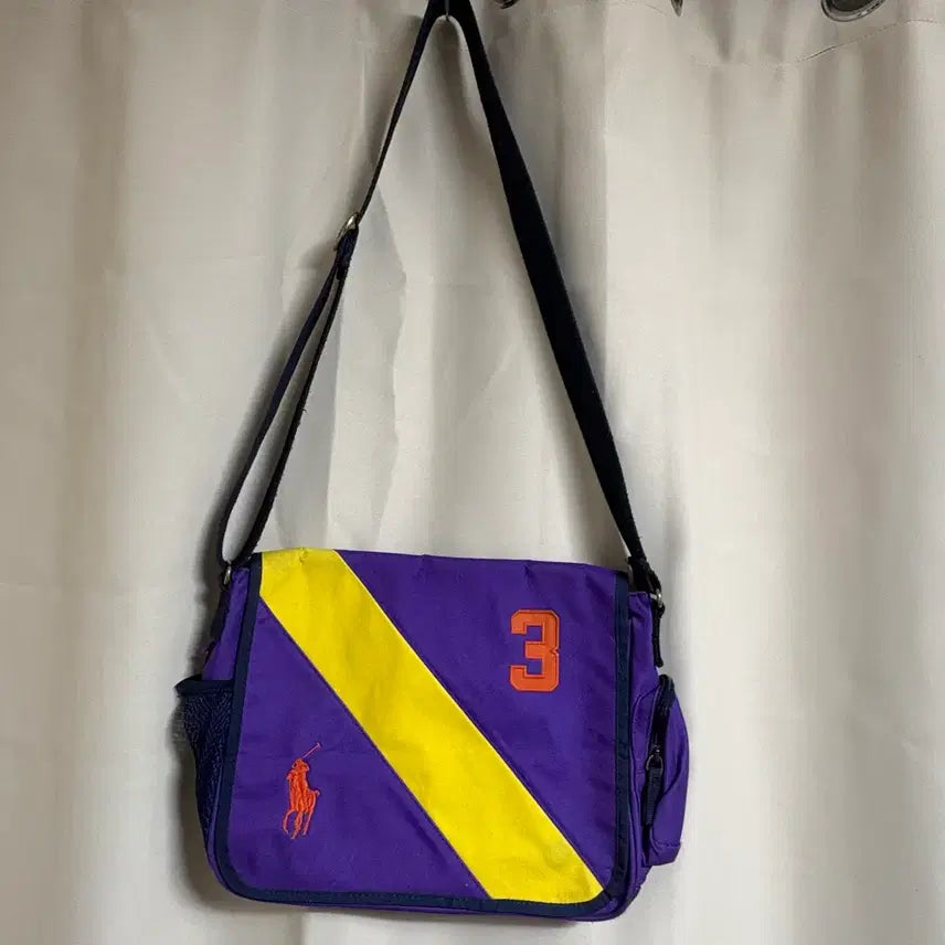 [BUNJANG] Polo Ralph Lauren Purple Messenger Bag / 폴로 랄프로렌 퍼플 메신저백
