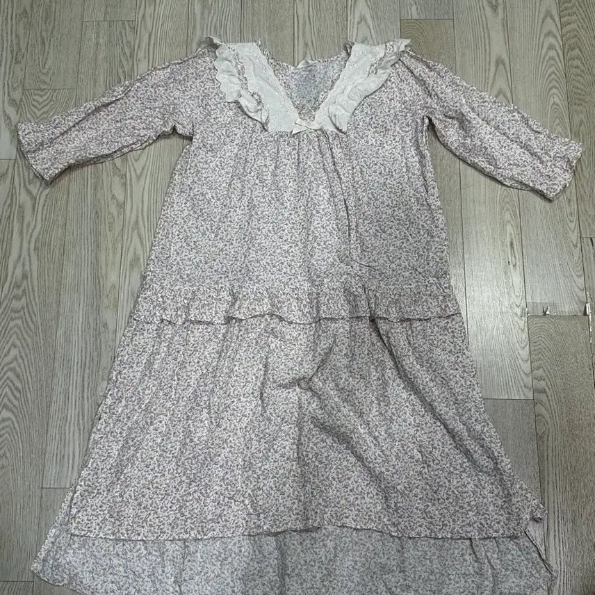[BUNJANG] Ullala Diaz 7-Part Sleeve Pajama Dress Cream / 울랄라 파자마 디아즈 7부 원피스 크림 (32수)