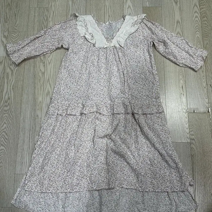 [BUNJANG] Ullala Diaz 7-Part Sleeve Pajama Dress Cream / 울랄라 파자마 디아즈 7부 원피스 크림 (32수)