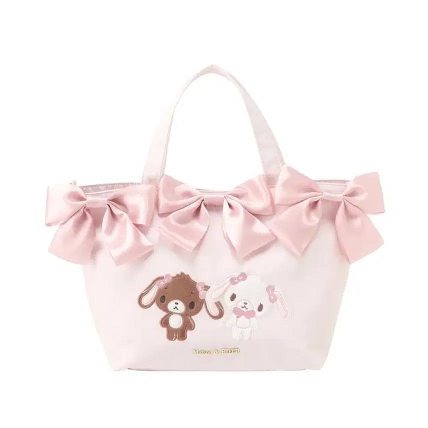 [BUNJANG] Maison de FLEUR Sugar Bunnies Ribbon Tote Bag / [예약] 메종 드 플뢰르 슈가바니즈 리본 토트백 숄더백 시로우사 쿠로우사