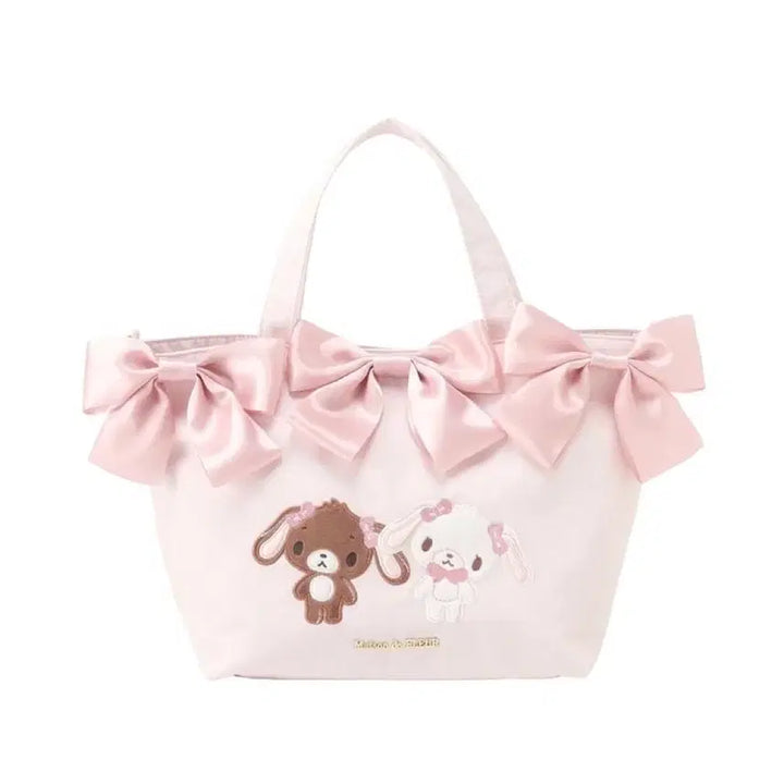 [BUNJANG] Maison de FLEUR Sugar Bunnies Ribbon Tote Bag / [예약] 메종 드 플뢰르 슈가바니즈 리본 토트백 숄더백 시로우사 쿠로우사