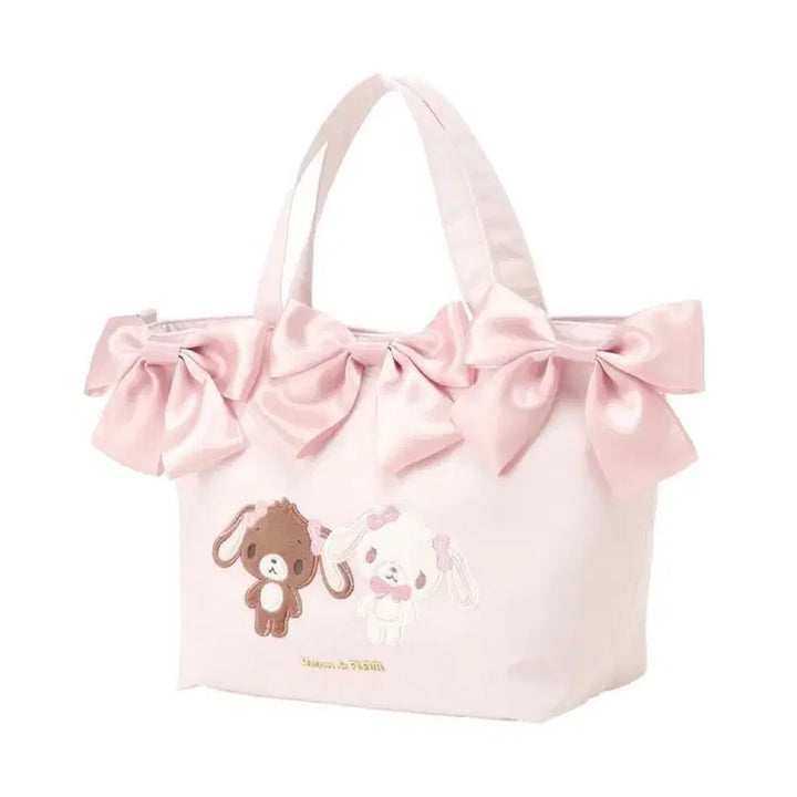 [BUNJANG] Maison de FLEUR Sugar Bunnies Ribbon Tote Bag / [예약] 메종 드 플뢰르 슈가바니즈 리본 토트백 숄더백 시로우사 쿠로우사