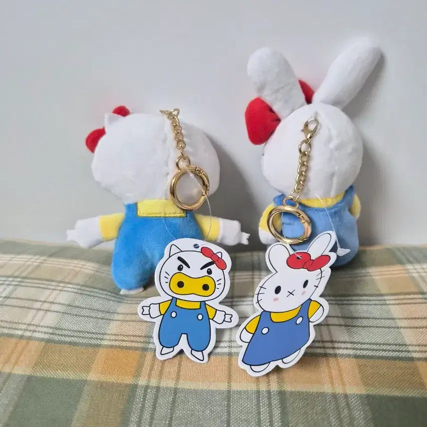 [BUNJANG] Hello Kitty Buriburi Daimao &amp; Miffy Doll Keychains Bundle Set / 2개일괄 키티부리부리대마왕 키티미피  인형키링